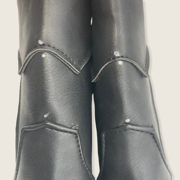 Black Blue Snakeskin Print Western Cowgirl Point Stacked Block Heel Mid Boot 38 - Picture 8 of 14